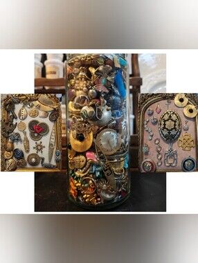 VTG Mixed Mystery Jewelry Jar/Costume/Sterling/Wearable/Craft/Broken/Repurpose